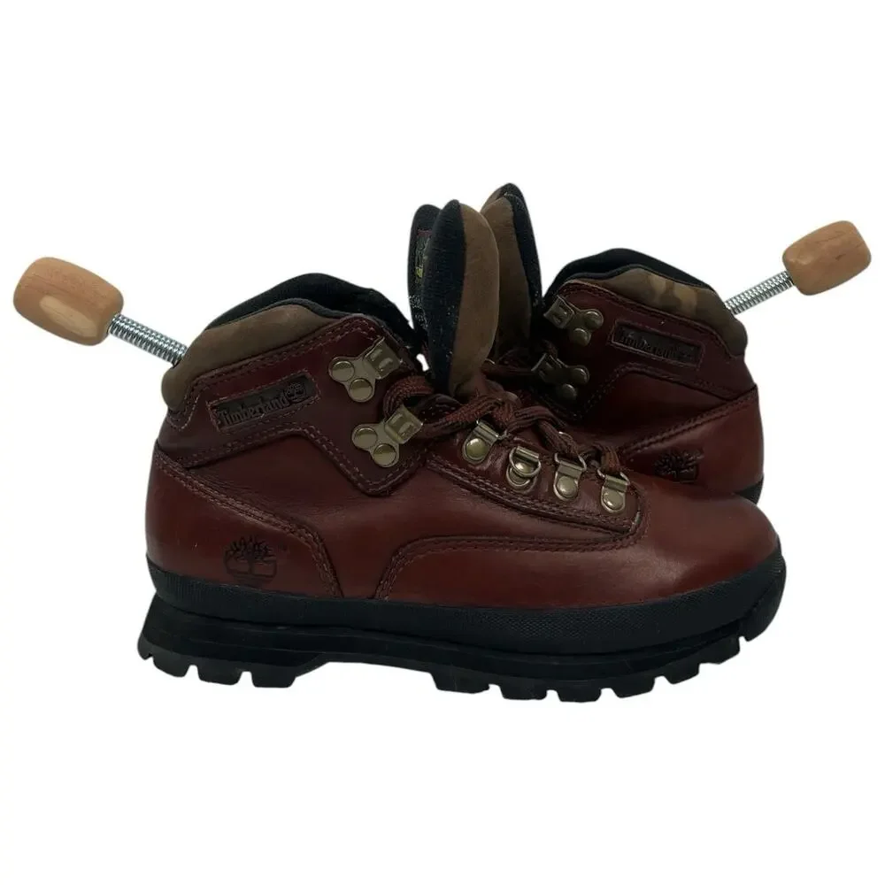 Timberland Euro Hiker 95363 Kids 6.5M Brown Leather Boots Vintage Hiking